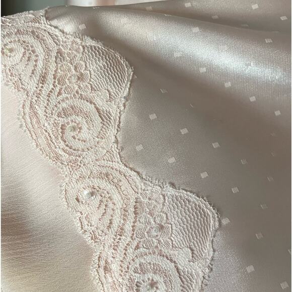 Linea Donatella Pink Lace Satin Robe Sz S/M Belted Tie Romance Angelcore  Bridal - Picture 9 of 10